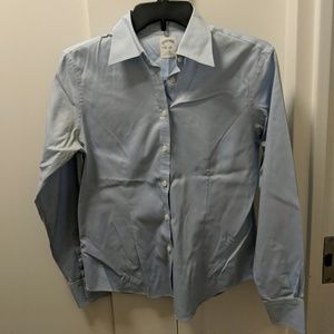 Brooks Brothers Fitted Non Iron Button Down Blue